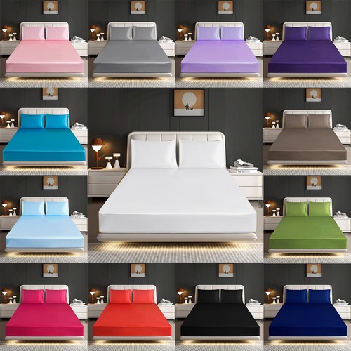 3pcs satin silk fitted - 3pcs, sheet